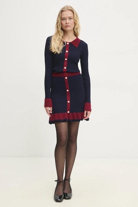 Sveter a sukňa Answear.LAB dámsky, tmavomodrá farba