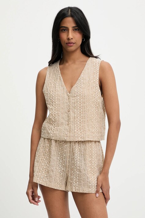 Vesta a šortky Answear.LAB dámská, béžová barva