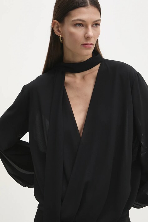 Μπλουζάκι Answear.LAB χρώμα: μαύρο