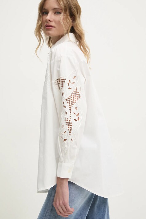 Bavlněná košile Answear.LAB bílá barva, relaxed, s klasickým límcem