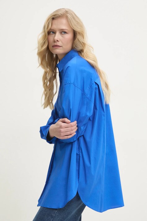 Bavlněná košile Answear.LAB modrá barva, relaxed, s klasickým límcem