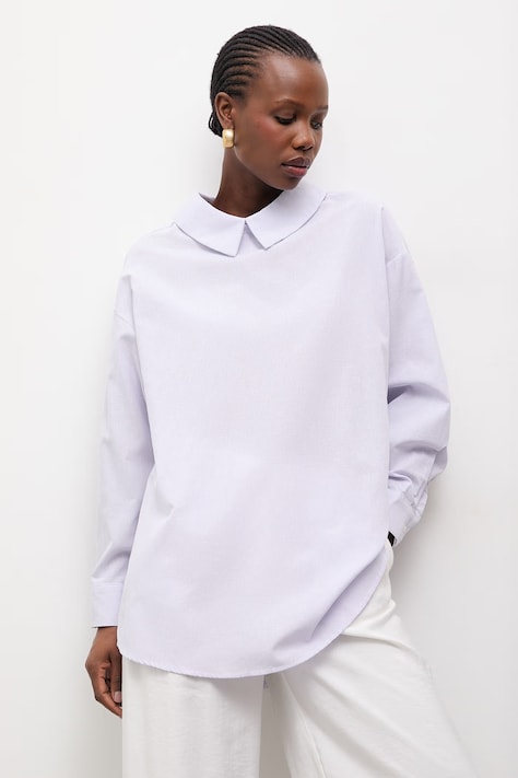 Πουκάμισο από λινό Answear.LAB χρώμα: μοβ