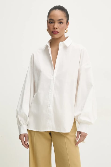 Хлопковая рубашка Answear.LAB женская цвет белый relaxed классический воротник