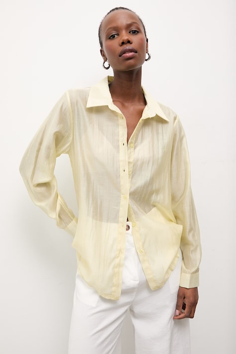 Сорочка Answear.LAB жіноча колір жовтий regular класичний комір