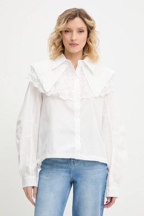Хлопковая рубашка Answear.LAB цвет белый regular классический воротник