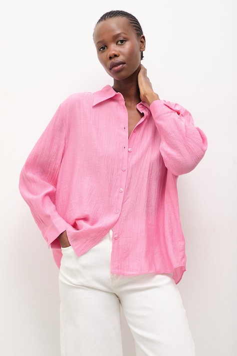 Košeľa Answear.LAB ružová farba, voľný strih, s klasickým golierom