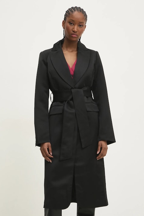Kabát Answear.LAB dámský, černá barva, přechodný