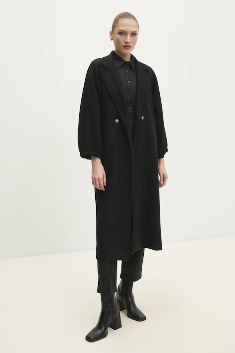 Вовняне пальто Answear.LAB колір чорний перехідний oversize