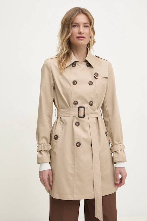 Bavlněný trenčkot Answear.LAB béžová barva