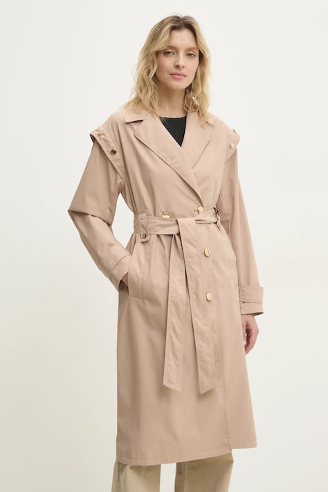 Тренч Answear.LAB жіночий колір бежевий перехідний oversize