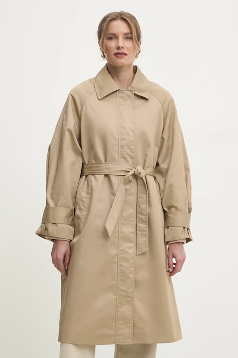 Пальто Answear.LAB жіночий колір бежевий перехідний oversize