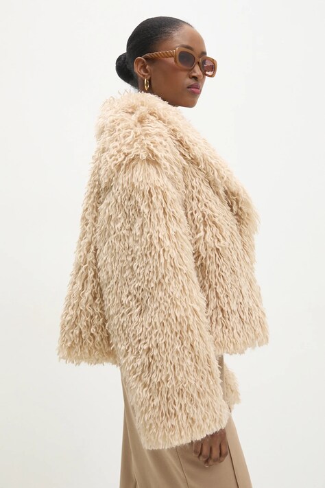 Answear Lab geaca femei, culoarea bej, de tranzitie, oversize