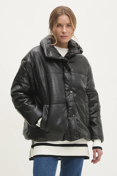 Answear Lab geaca femei, culoarea negru, de iarna, oversize