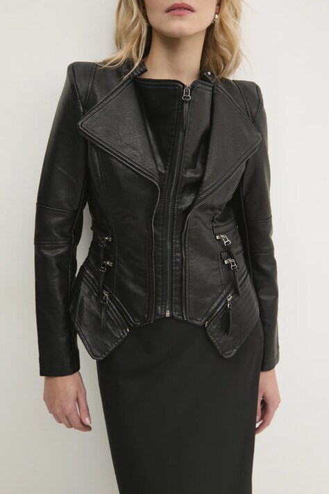 Answear Lab geaca femei, culoarea negru, de tranzitie