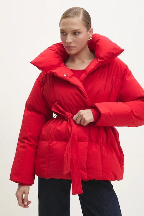 Bunda Answear.LAB dámská, červená barva, zimní