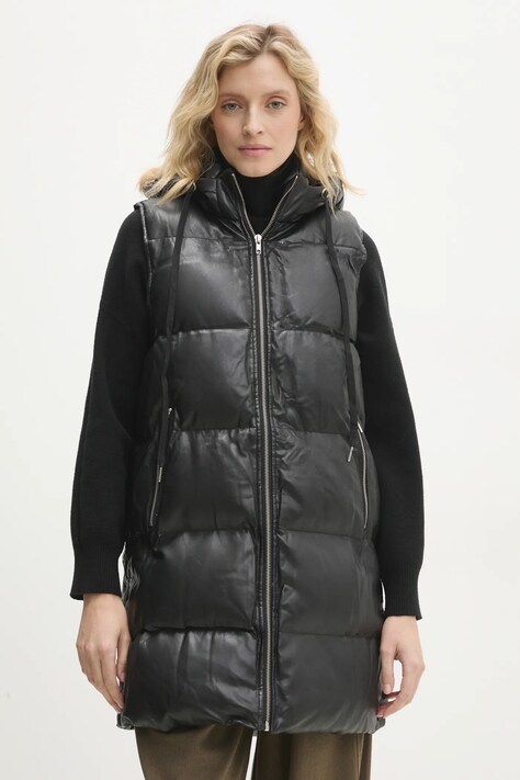 Answear Lab vesta femei, culoarea negru, de tranzitie