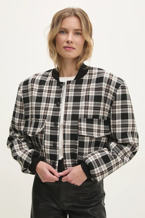 Answear Lab geaca femei, culoarea negru, de tranzitie, oversize
