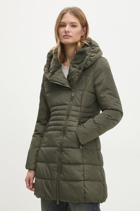 Answear.LAB kurtka damska kolor zielony zimowa