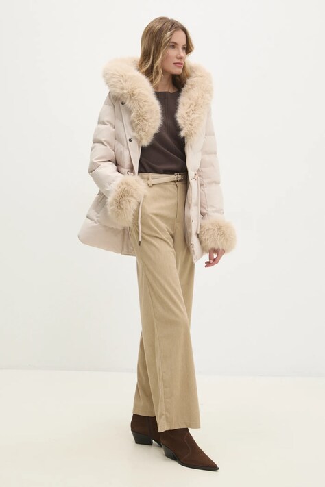 Bunda Answear.LAB dámská, béžová barva, zimní