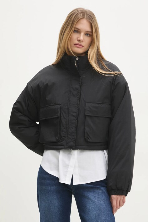Answear Lab geaca femei, culoarea negru, de tranzitie, oversize