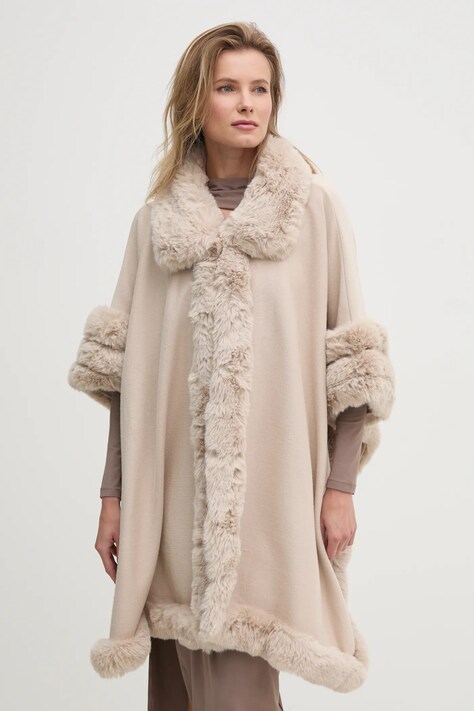Answear Lab palton femei, culoarea bej, de tranzitie, oversize