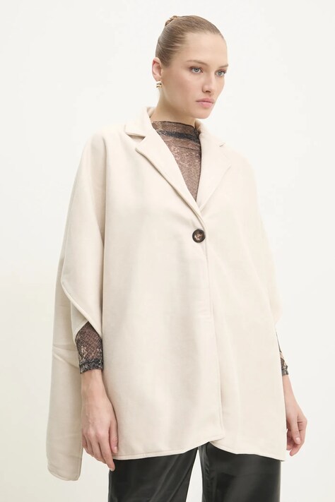 Answear Lab geaca femei, culoarea bej, de tranzitie, oversize