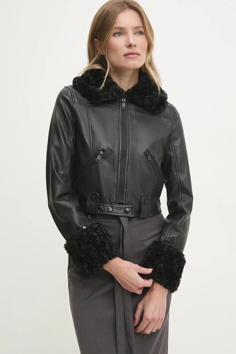Answear Lab geaca femei, culoarea negru, de tranzitie