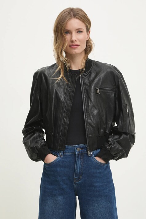 Answear Lab geaca femei, culoarea negru, de tranzitie, oversize