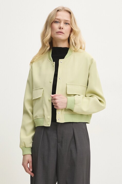 Answear Lab geaca bomber femei, culoarea verde, de tranzitie