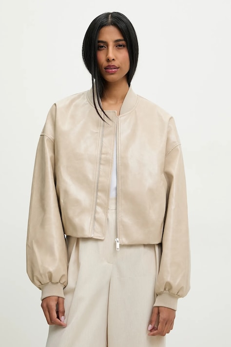 Bunda Answear Lab béžová barva, přechodná, oversize