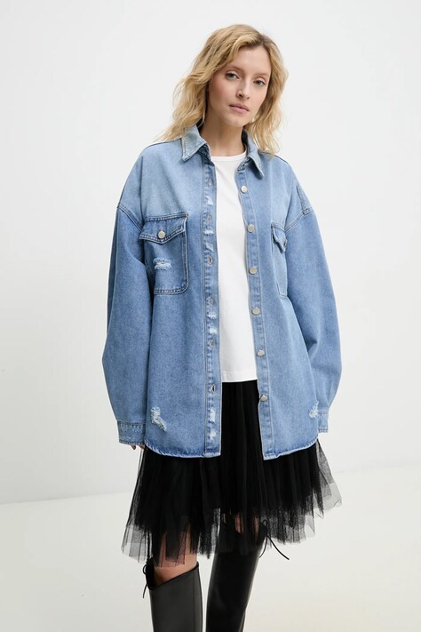 Answear Lab geaca jeans de tranzitie, oversize