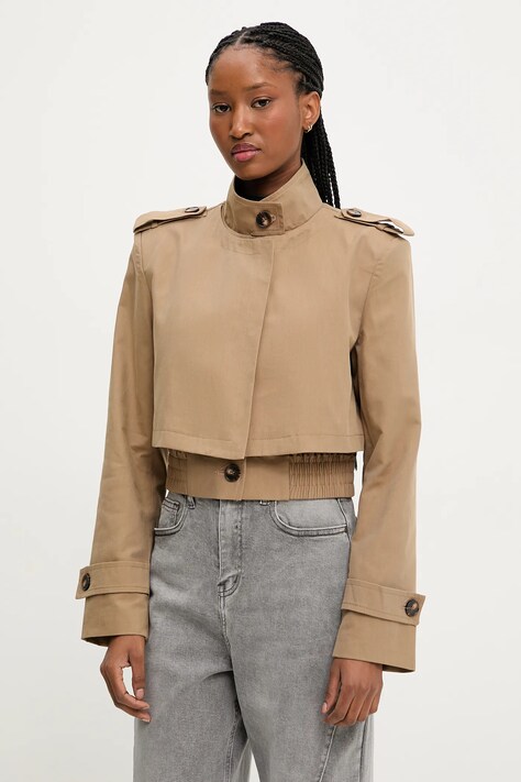 Bunda Answear.LAB hnědá barva, přechodná