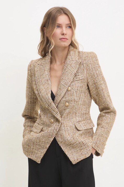 Answear Lab sacou culoarea auriu, un singur rand de nasturi, modelator
