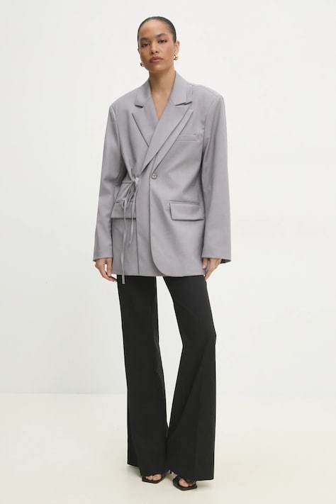 Answear Lab sacou culoarea gri, oversize, neted