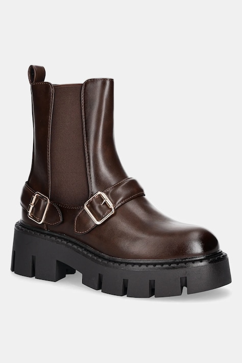 Боти челси Answear.LAB в кафяво с платформа с изолация