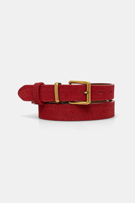 Answear Lab curea de piele femei, culoarea rosu