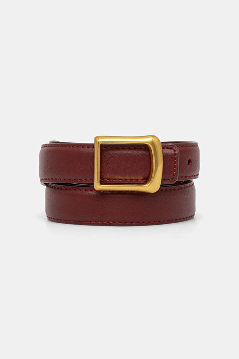 Answear Lab curea de piele femei, culoarea rosu