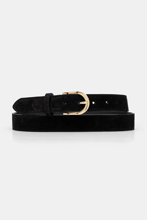 Answear Lab curea de piele femei, culoarea negru