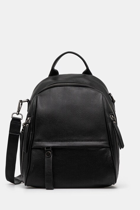 Kožený batoh Answear.LAB dámský, černá barva, malý, hladký