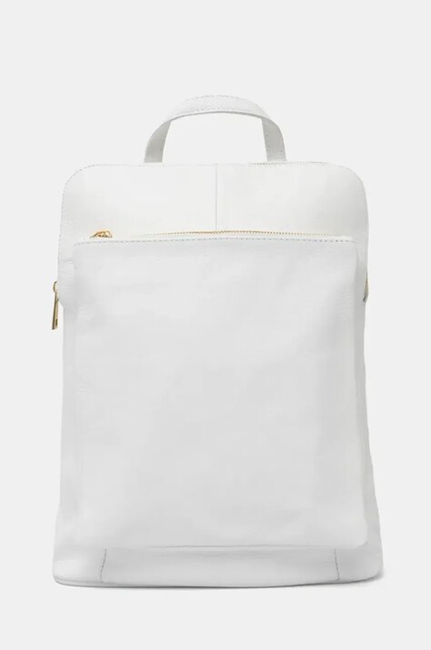 Kožený ruksak Answear.LAB dámsky, biela farba, veľký, jednofarebný