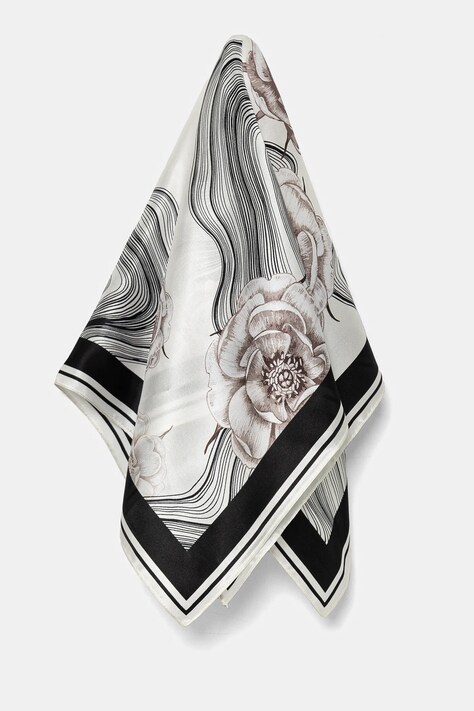 Hedvábný šátek Answear.LAB béžová barva