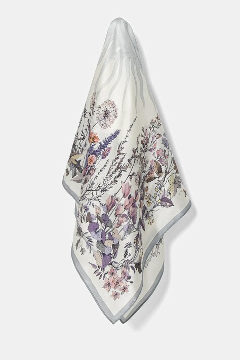 Hedvábný šátek Answear.LAB šedá barva