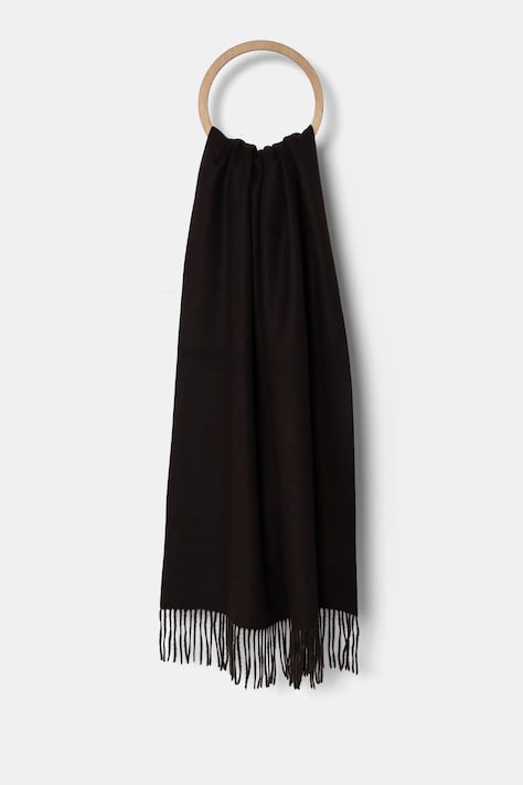 Вълнен шал Answear.LAB в кафяво с изчистен дизайн