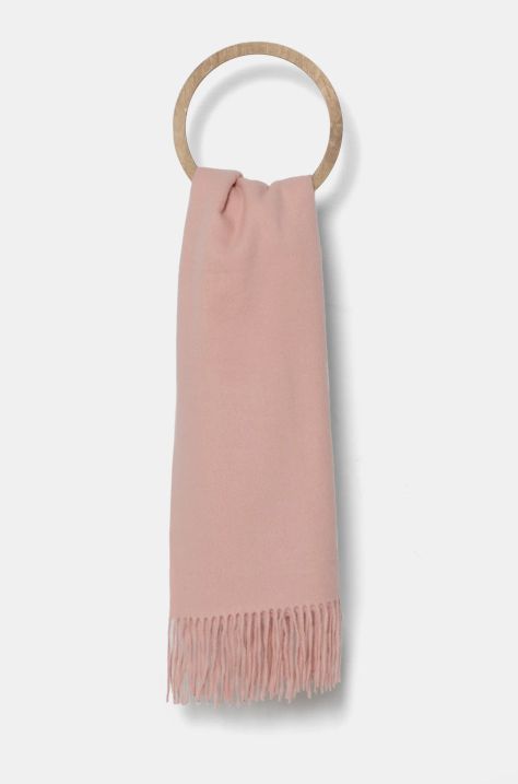 Kratki šal s kašmirom Answear.LAB boja: ružičasta, bez uzorka