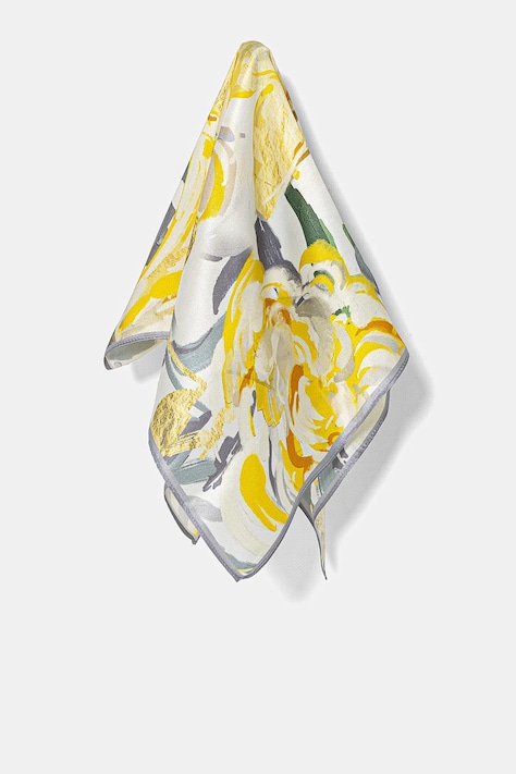 Hedvábný šátek Answear.LAB žlutá barva