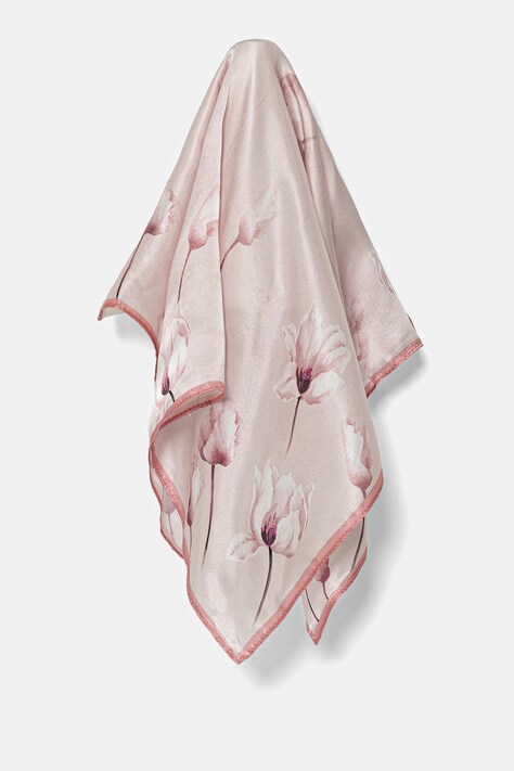 Hedvábný šátek Answear.LAB dámský, růžová barva