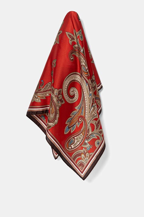 Šátek s hedvábím Answear.LAB dámský, červená barva