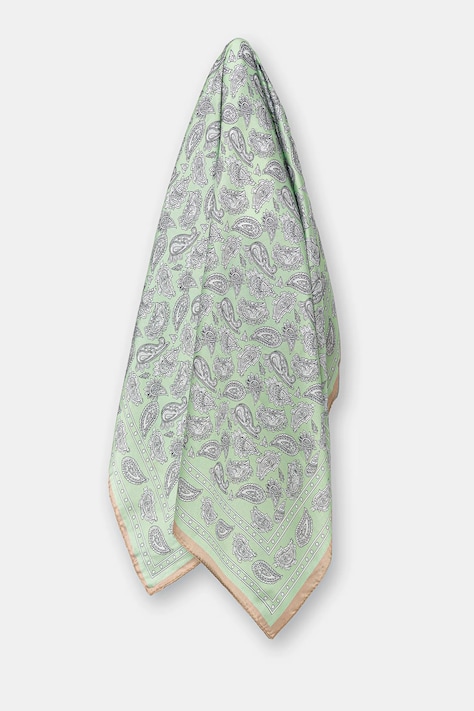 Платок из шёлка Answear.LAB цвет бирюзовый узор