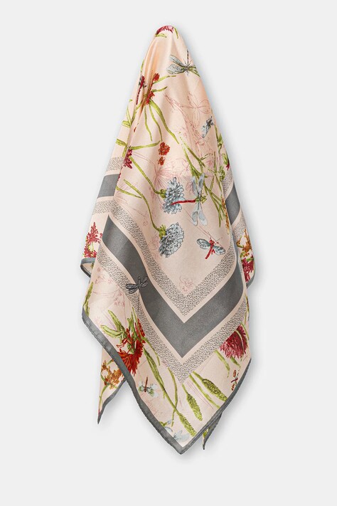 Šátek s hedvábím Answear.LAB dámský, růžová barva, vzorovaný