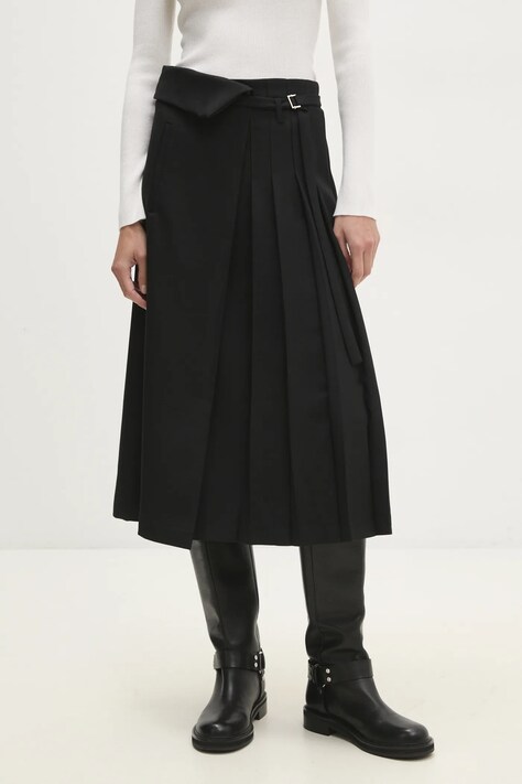 Answear Lab fustă culoarea negru, midi, evazati